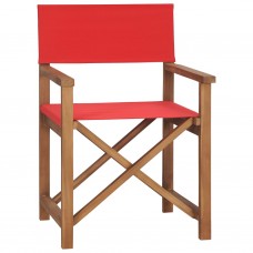 Režisora krēsls, masīvs tīkkoks, sarkans