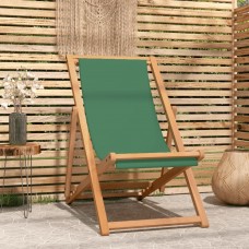 Saliekams pludmales krēsls, masīvs tīkkoks, zaļš