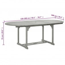 Dārza galds, pelēks, 200x100x74 cm, akācijas masīvkoks
