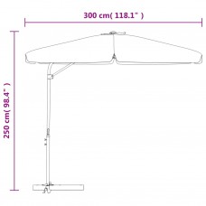 Dārza saulessargs ar tērauda kātu, 300 cm, smilšu balts