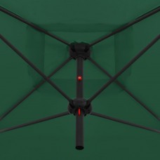 Dubultais saulessargs ar tērauda kātu, 250x250 cm, zaļš