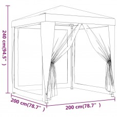 Svinību telts ar 4 sieta sienām, 2x2 m, balta