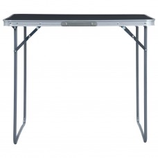 Saliekams kempinga galds, pelēks, metāla rāmis, 80x60 cm