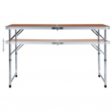 Saliekams kempinga galds, alumīnijs, 120x60 cm