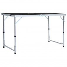 Saliekams kempinga galds, pelēks, alumīnijs, 120x60 cm