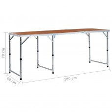 Saliekams kempinga galds, alumīnijs, 180x60 cm