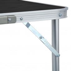 Saliekams kempinga galds, pelēks, alumīnijs, 180x60 cm