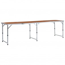 Saliekams kempinga galds, alumīnijs, 240x60 cm