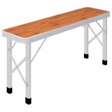 Saliekams kempinga galds ar 2 soliem, brūns, alumīnijs