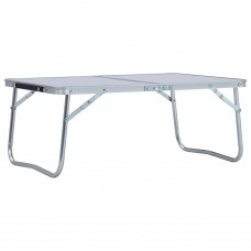 Saliekams kempinga galds, balts alumīnijs, 60x40 cm