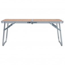 Saliekams kempinga galds, brūns alumīnijs, 60x40 cm