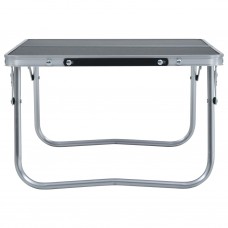 Saliekams kempinga galds, pelēks alumīnijs, 60x40 cm
