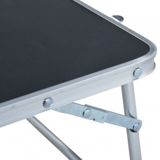 Saliekams kempinga galds, pelēks alumīnijs, 60x40 cm