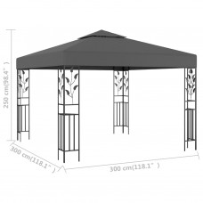 Dārza nojume, 3x3 m, antracītpelēka