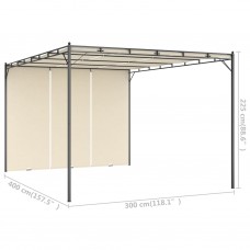 Dārza nojume ar sānu aizkariem, 4x3x2,25 m, krēmkrāsas