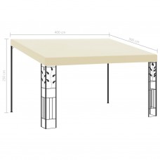 Dārza nojume, stiprināma pie sienas, 4x3x2,5 m, krēmkrāsas