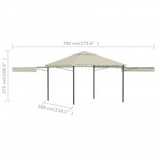 Nojume ar 2 izvelkamiem jumtiem, 3x3x2,75m, krēmkrāsa,180 g/m²