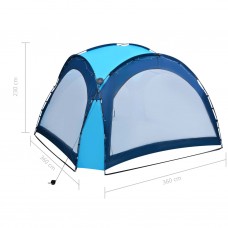 Svinību telts ar led un 4 sānu sienām, 3,6x3,6x2,3 m, zila