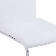 Konsoles virtuves krēsli, 6 gab., balta mākslīgā āda