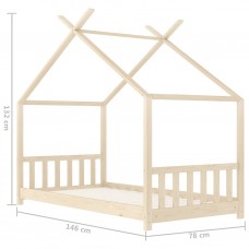 Bērnu gultas rāmis, 70x140 cm, priedes masīvkoks