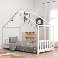 Bērnu gultas rāmis, balts, priedes masīvkoks, 70x140 cm