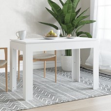 Virtuves galds, balts, 120x60x76 cm, skaidu plāksne