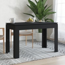 Virtuves galds, melns, 120x60x76 cm, skaidu plāksne