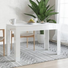 Virtuves galds, spīdīgi balts, 120x60x76 cm, skaidu plāksne