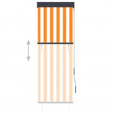 Āra ruļļu žalūzija, 60x250 cm, balta un oranža