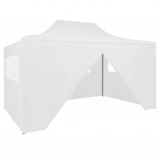 Saliekama svinību telts ar 4 sānu sienām, 3x4,5 m, balta