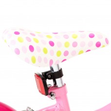 Bērnu velosipēds, 12 collas, balts ar rozā