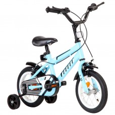 Bērnu velosipēds, 12 collas, melns ar zilu