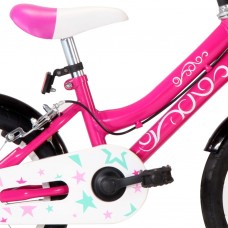 Bērnu velosipēds, 14 collas, melns ar rozā