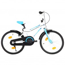 Bērnu velosipēds, 18 collas, zils ar baltu