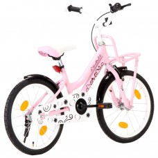 Bērnu velosipēds ar priekšējo bagāžnieku, 18'', rozā ar melnu