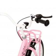 Bērnu velosipēds ar priekšējo bagāžnieku, 18'', rozā ar melnu