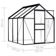 Siltumnīca, antracītpelēks alumīnijs, 3,61 m²