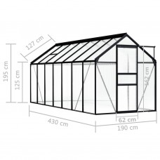 Siltumnīca, antracītpelēks alumīnijs, 8,17 m²