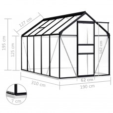 Siltumnīca ar pamata rāmi, pelēks alumīnijs, 5,89 m²