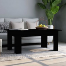 Kafijas galdiņš, 100x60x42 cm, spīdīgi melns, skaidu plāksne