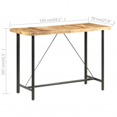 Bāra galds, 150x70x107 cm, neapstrādāts mango koks