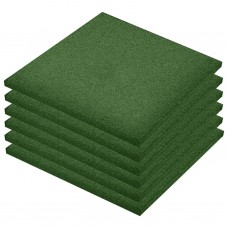 Drošības flīzes, 6 gab., zaļas, 50x50x3 cm, gumija