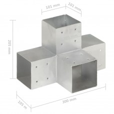 Stabu savienotāji, x forma, 4 gab., cinkots metāls, 101x101 mm