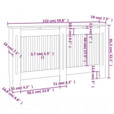 Radiatora pārsegs, 152x19x81,5 cm, mdf
