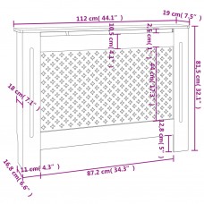 Radiatora pārsegs, antracītpelēks, 112x19x81,5 cm, mdf