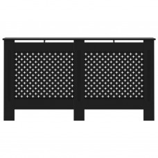 Radiatora pārsegs, melns, 152x19x81,5 cm, mdf