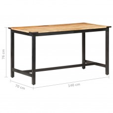 Virtuves galds, 140x70x76 cm, neapstrādāts mango masīvkoks