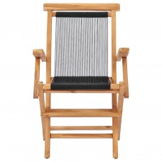 Saliekami dārza krēsli, 2 gab., masīvs tīkkoks un auklas