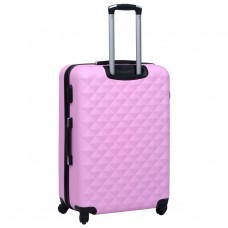 Cieto koferu komplekts, 3 gab., abs, rozā