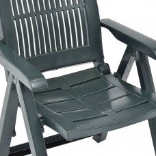 Atgāžami dārza krēsli, 2 gab., zaļa plastmasa